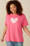 Heart Patch Contrast Band T Shirt