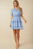 HY8134 Womens Ruffle Detailed Surplice Organza Dress Gif