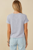 HY8209 Womens Rib Knit Marled Henley Back 2