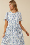 HY8396 Womens Ditsy Floral Pleated Skirt Dress Gif