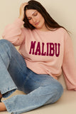 HY8648W Pink Plus Malibu Applique Pullover Sweater Pose