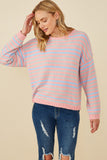 Womens Ultra Soft Multicolor Stripe Pullover Sweater